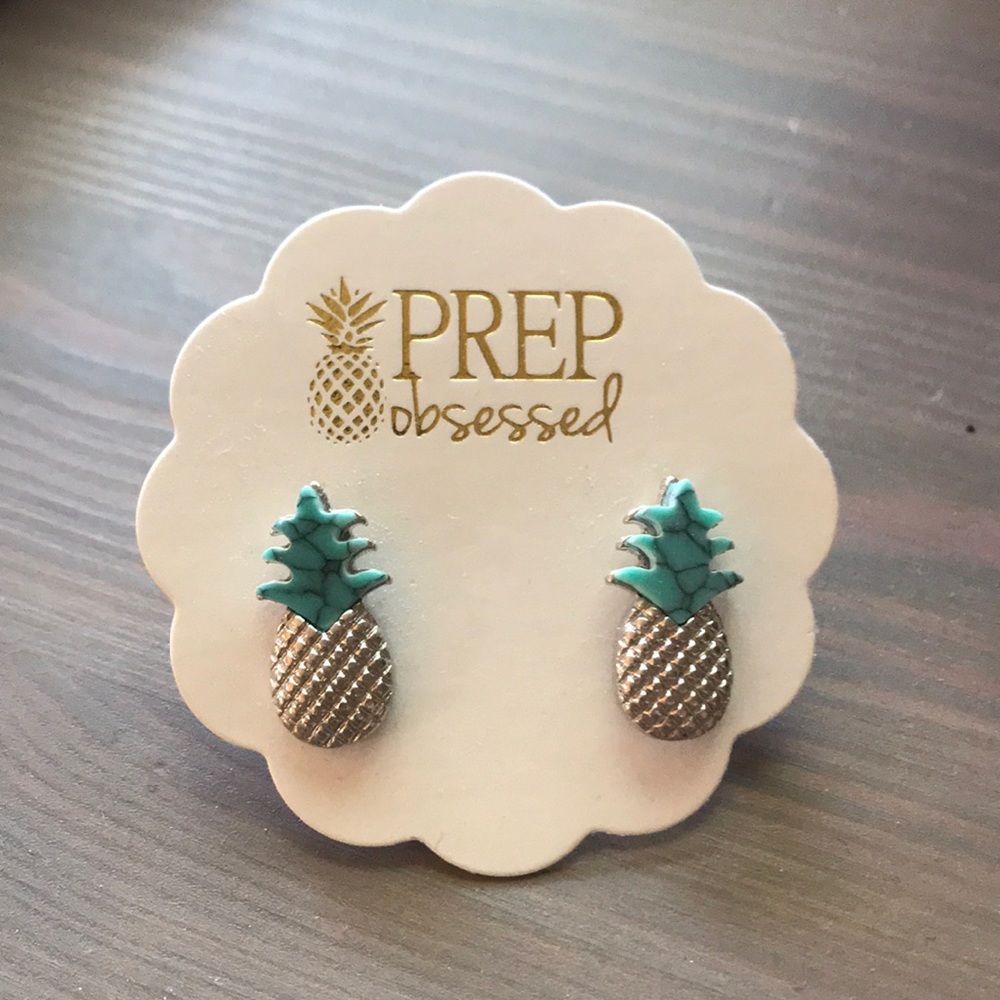 Prep Obsessed Silver Pineapple Earrings